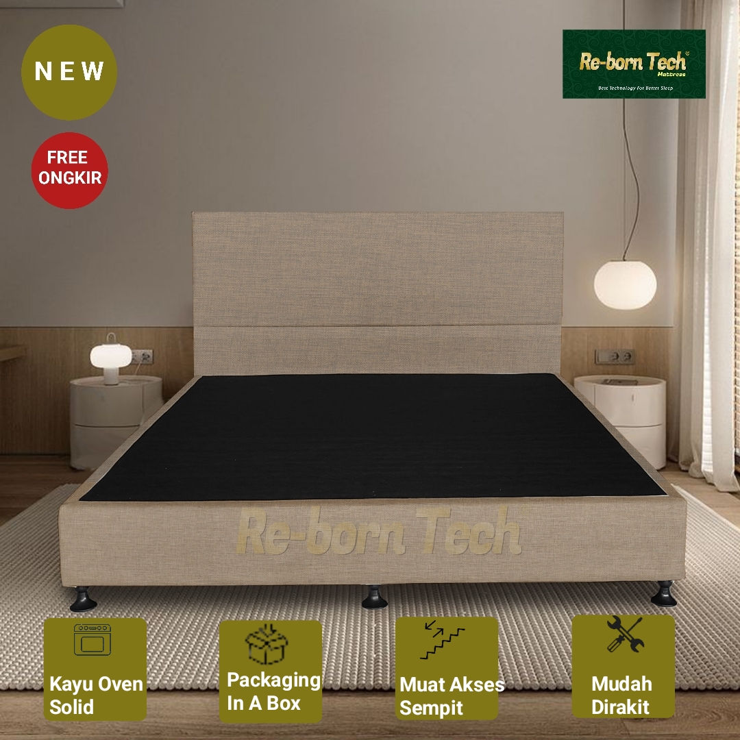 Re-born Tech Tempat Tidur Dipan Headboard Knockdown minimalis kayu oven
